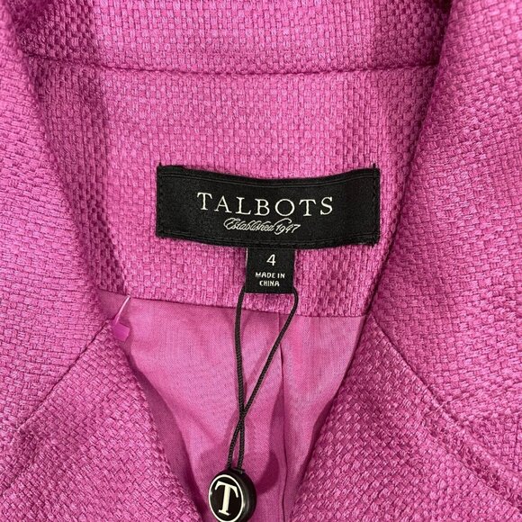 Talbots Double Breasted Blazer Jacket Coat Grace Fit Tweed Purple Womens 4 New - Picture 4 of 9
